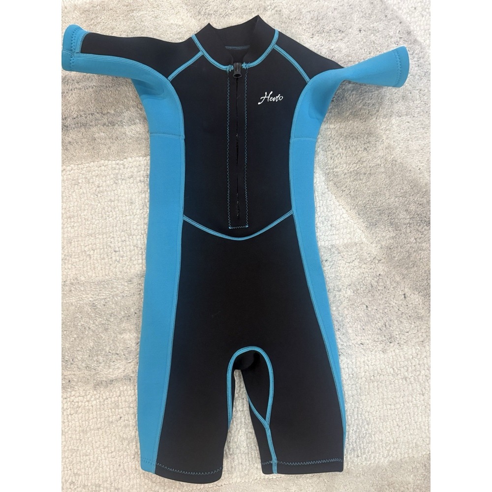 Hevto Kids Shorty Wetsuit 2mm Neoprene Front Zip for Boys or Girls size 10 Slim